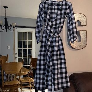 Gingham midi dress